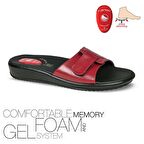 Ceyo 9200-12 Hafızalı Jelli Taban  Kadın Terlik Kırmızı 