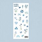 M15- Mavilikler İçinde Çiçekli Sticker Seti