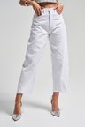 Kadın Beyaz Renk Venüs 5s5-2 Carrot Fit Rahat Kesim %100 Koton İç Göstermez Denim Jean
