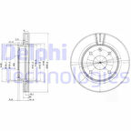 Chevrolet On Fren Diski Havalı 4 Bijon 256mm Lacetti 05> - Delphi Bg4003