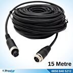 4 Pin Aviation Hazır Araç Kamera Kablosu 15 Metre