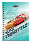 Cars 80 Yaprak Çizgili A6 Not Defteri Spiralli - 3 adet