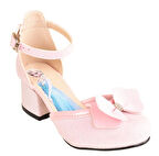 Frozen Elsa Kız Çocuk Parlak Simli Topuklu Abiye Ayakkabı