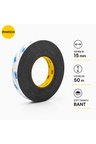 3M Scotch Çift Taraflı Bant 15 mm x 50 Metre Güçlü Yapıştırıcı Siyah Akrilik Bant EKRAN CAM KASA KAPAK TAMİR BANDI