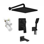 ECA Tiera Ankastre Duş Seti 3-Yollu Mat Siyah 102199770C1