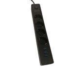 Grup Priz Akım Korumalı 4 Priz 3 USB Girişli Uzatma Kablosu Güç&Şarj