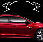 Peugeot Lemans lion Sticker Set Araba Sticker Yapıştırması 30cm