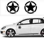 Mini Off Road US ARMY Star Sticker Etiket Yapıştırması 2 Adet