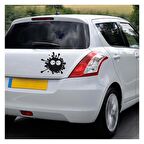 Splash Komik Araba Stickerı Vinil Sticker 20cm