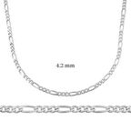 4.2 mm Lucky Life 925 Ayar Gumuss  Figaro Zincir - 120 mikron
