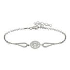 Lucky Life 925 Ayar Gumuss  Rodyum Oval Baget Bileklik