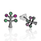 Lucky Life 925 Ayar Gumuss  Hayat Ağacı Çivili Küpe