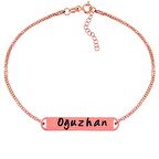 Lucky Life 925 Ayar Gumuss  Rose Kişiye Özel İsimli Kadın Bileklik