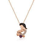 Lucky Life 925 Ayar Gumuss  Rose Anne Ve Bebek Kadın Kolye