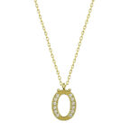 Lucky Life 925 Ayar Gumuss  Gold Ö Harfi Kadın Kolye