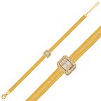 Lucky Life 925 Ayar Gumuss  Gold Baget Taşlı Trabzon Hasır Kadın Bileklik