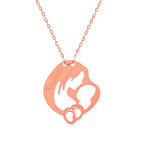 Lucky Life 925 Ayar Gumuss  Rose İsimli Anne Bebek Sevgisi Kolye