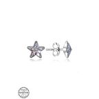 Swarovski Crystal Taşlı Lucky Life 925 Ayar Gumuss  Yıldız Çivili Kadın Küpe