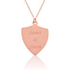 Lucky Life 925 Ayar Gumuss  Rose Kişiye Özel İsimli Zırh Plaka Kolye