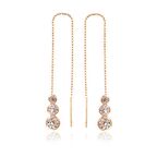 Lucky Life 925 Ayar Gumuss  Beyaz Taşlı Zincirli Küpe