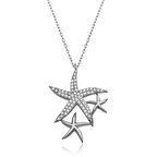 ​Lucky Life 925 Ayar Gumuss  Beyaz Deniz Yıldızları Kadın Kolye