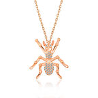 Lucky Life 925 Ayar Gumuss  Rose Örümcek Kadın Kolye