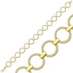 Lucky Life 925 Ayar Gumuss  Gold Yuvarlak Taşlı Kadın Bileklik