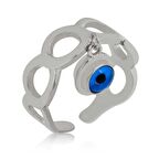 Lucky Life 925 Ayar Gumuss  Ayarlanabilir Nazar Kadın Yüzük