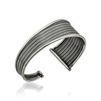 Lucky Life 925 Ayar Gumuss  Eskitme Desenli Kadın Bilezik