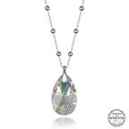 Swarovski Crystal Taşlı Top Zincir Damla Lucky Life 925 Ayar Gumuss  Kadın Kolye