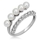 Lucky Life 925 Ayar Gumuss  Ayarlanabilir İnci Taşlı Lucky Life Lucky Life Kadın Yüzük