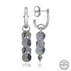 Swarovski Crystal Taşlı Lucky Life 925 Ayar Gumuss  Salkım Sallantılı Çivili Kadın Küpe