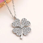 Lucky Life 925 Ayar Gumuss Dört Yapraklı Yonca Kadın Kolye