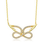 Lucky Life & Han-gar 925 Ayar Gumuss Melek Kanadı Sonsuzluk Kadın Kolye