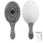 Lucky Life 925 Ayar Gumuss Akik Taşlı El Aynası