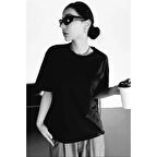 Lucky Life Unisex Baskılı Oversize T-Shirt - Siyah