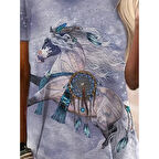 Lucky Life Kadın Kısa Kollu Bisiklet Yaka Salaş Süprem Bluz