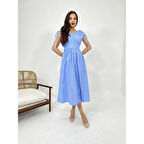 Lucky Life Kadın ELBİSE-DALLAS ÇİZGİLİ