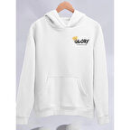 Kışlık Üç İplik Kapşonlu SweatShirt - Beyaz