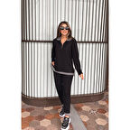 Lucky Life Kadın Uzun Kollu Ribana Ve Fermuar Detay Bluz Ve Yüksel Bel Pantolon 2li Takım