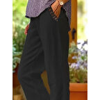 Lucky Life Kadın Beli Lastikli Bağcıklı Cep Ve Pantolon Ucu Güpür Detaylı Pantolon