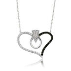 Gümüş Kalpli Tek Taş Kadın Kolye