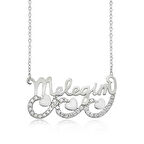 Gümüş Meleğim Yazılı Kalpli Kadın Kolye