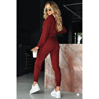 Lucky Life Kadın Uzun Kollu V Yakalı Viskon Iki Iplik Bluz Ve Pantolon Ikili Takım