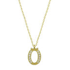 Gümüş Gold Ö Harfi Kadın Kolye