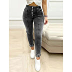 Lucky Life Kadın Yüksek Bel önden Düğmeli Jean Pantolon