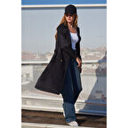 Lucky Life Kruvaze Yaka Trençkot - Siyah