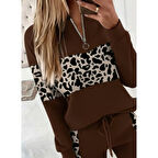 Lucky Life Kadın Uzun Kollu Fermuarlı Karışık Desenli Viskon Iki Iplik Bluz Ve Pantolon Ikili Takım