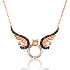 Gümüş Tek Taş Melek Kadın Kolye