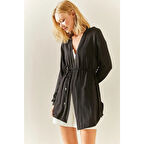 Lucky Life Kadın Uzun Kollu Bağcık Detay Hırka